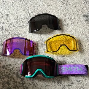 Smith Squad Goggles with 4 lenses